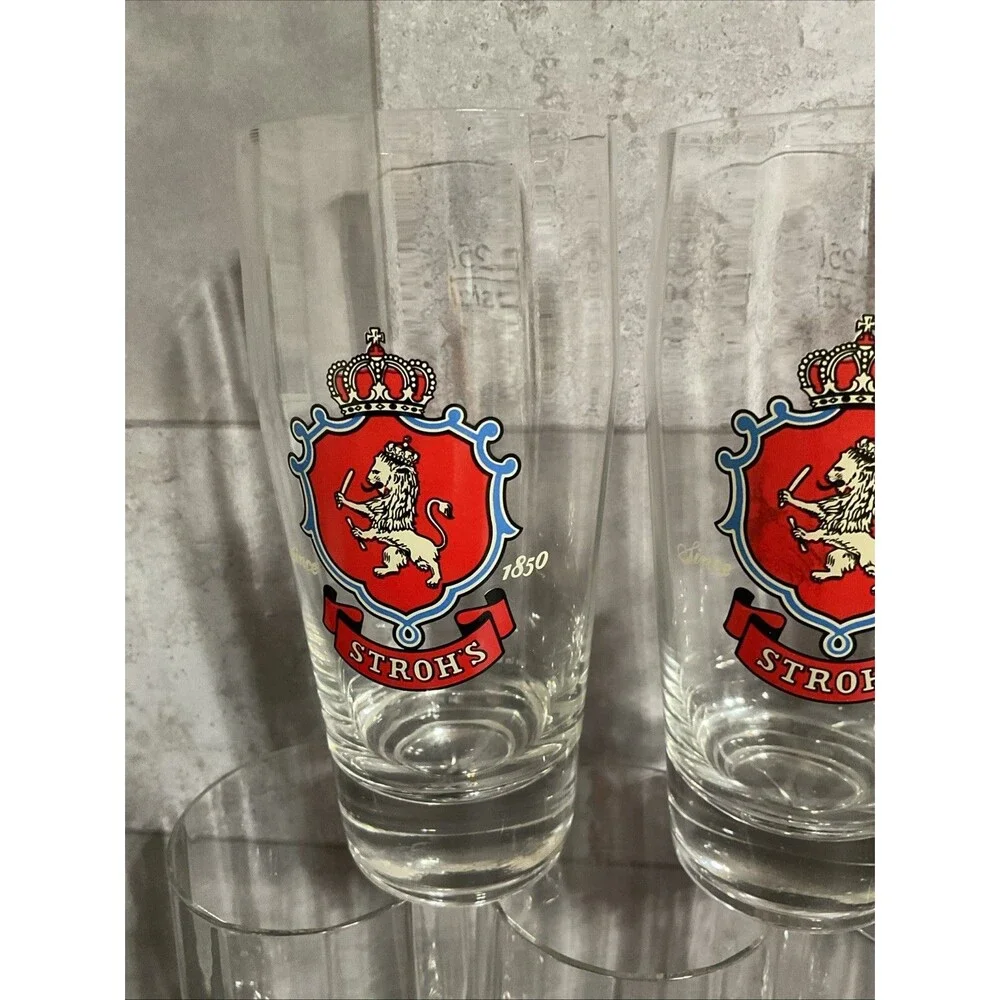 Lot of 7 STROH'S RASTAL PILSNER BEER GLASS, GLASSES, .25 LITER Vintage